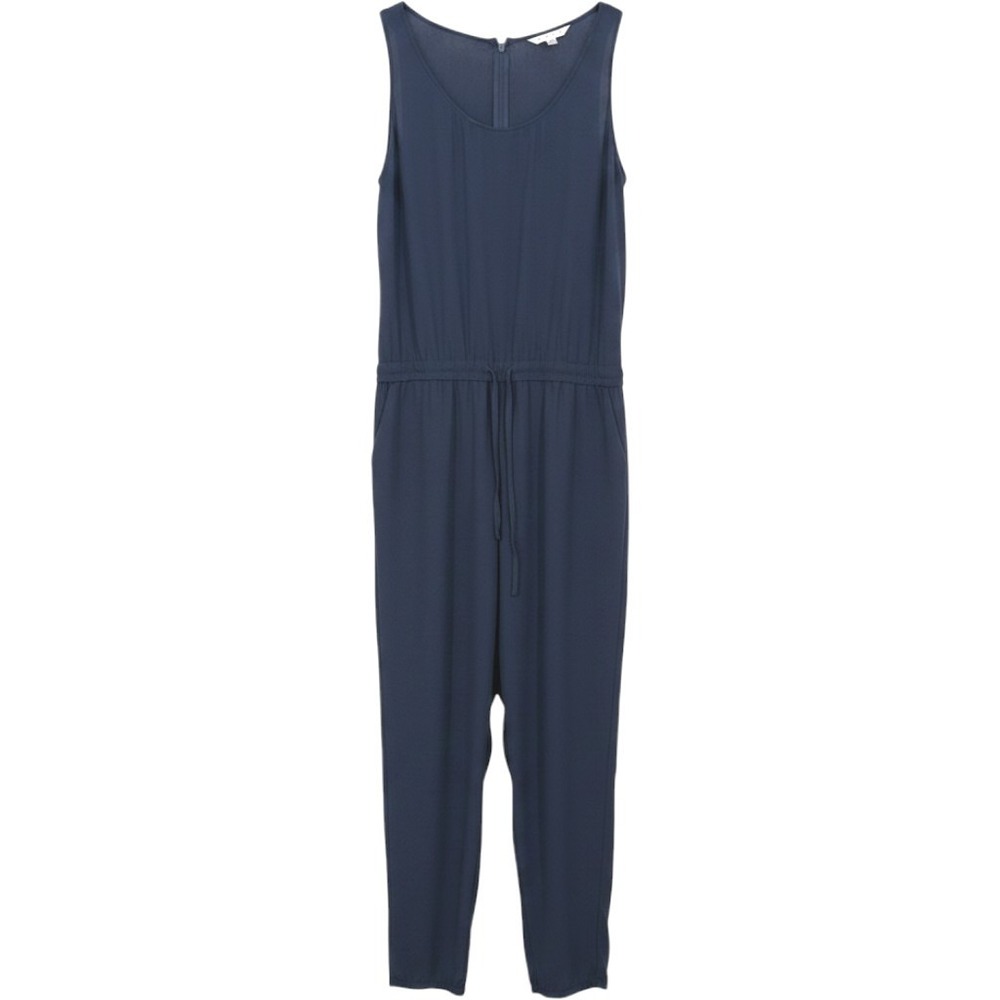 Cabi Jumpsuit Womens Medium Blue‎ Sleeveless Drawstring Waist Pockets Pants 303